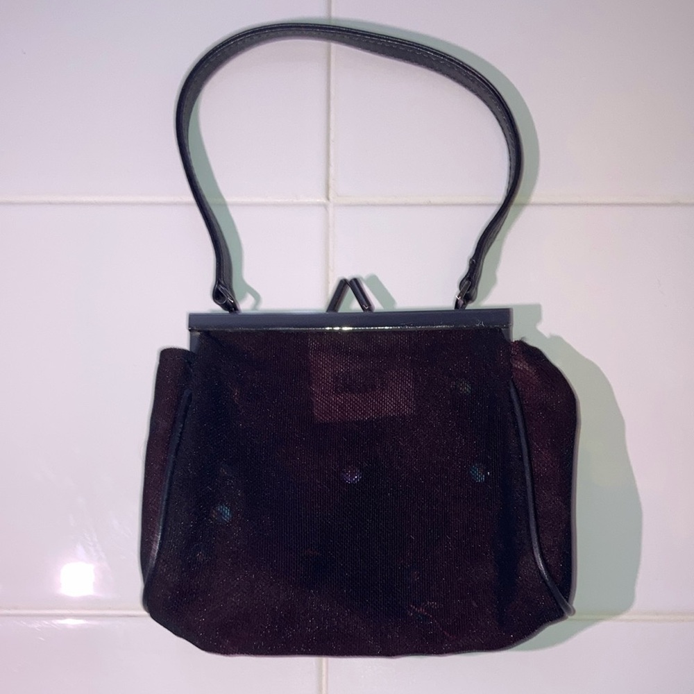 DKNY Elegant Black Women's Handbag Dark Purple and Silver Sequins
